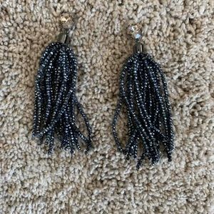 Navy Beaded Earrings